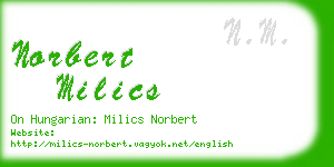 norbert milics business card